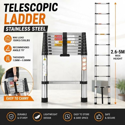 Telescopic ladder 150kg - telescopic, heavy