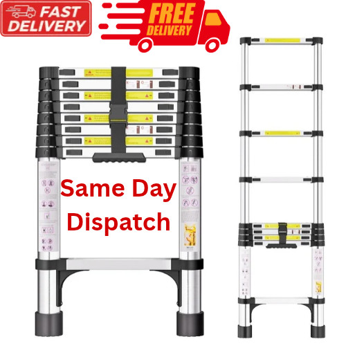 Telescopic ladder stainless - 5m,