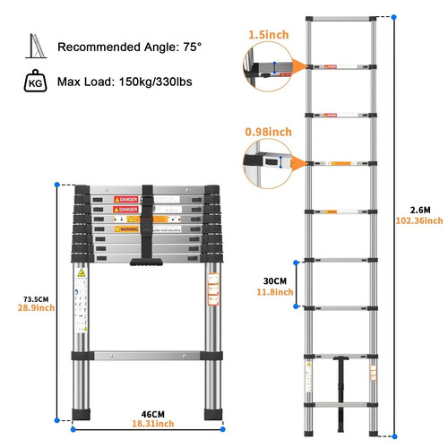 8 4 5m steel folding - 2.6/3.2/3.8/4/5m,