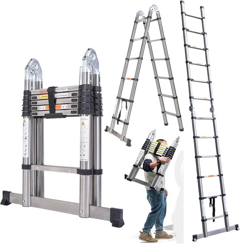 Frame telescopic ladder - 3.8m,