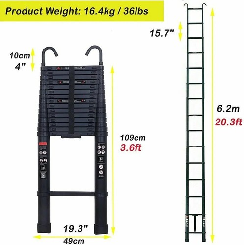 Telescopic ladder 20 - 6.2m,