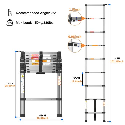 5m heavy duty - 2.6m-3.8m-5m,