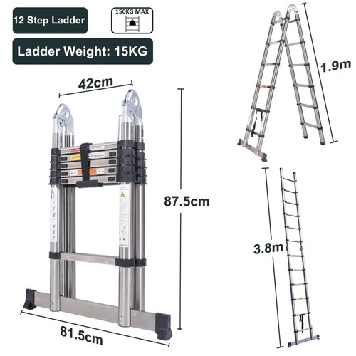 5ft telescopic folding - 12.5ft, 3.8m
