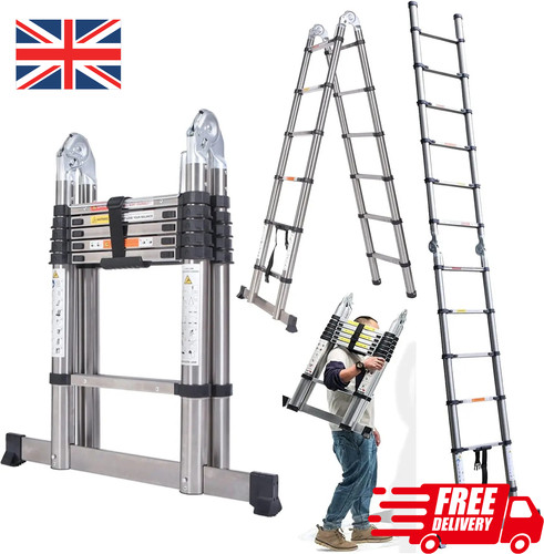 Telescopic frame ladder - a,